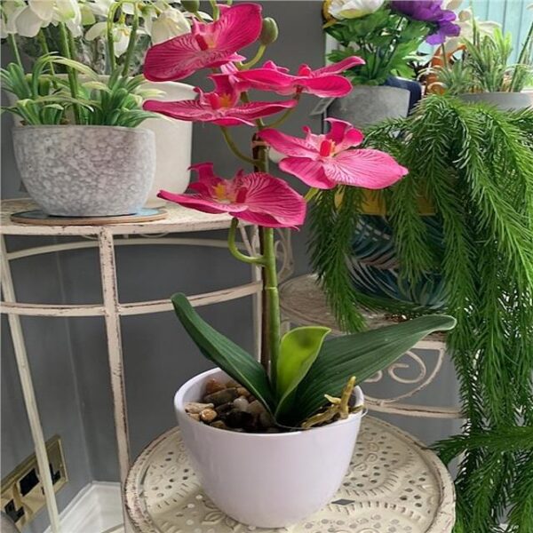 Artificial Pink Potted Orchid Plant