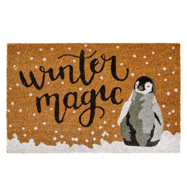 Christmas Doormat Winter Magic Penguin Design