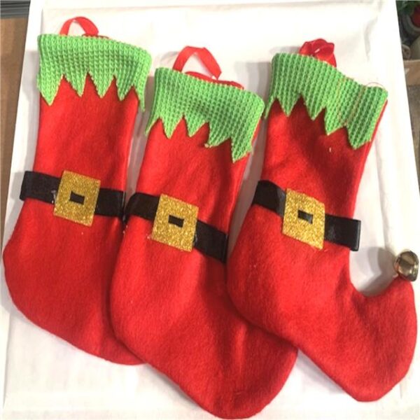 Set of 3 Christmas Elf Stocking Tree Decorations